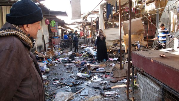 The site of a bomb attack at a Baghdad market, one of a series of attacks in Iraq on Wednesday, some aimed at Christians New York Times