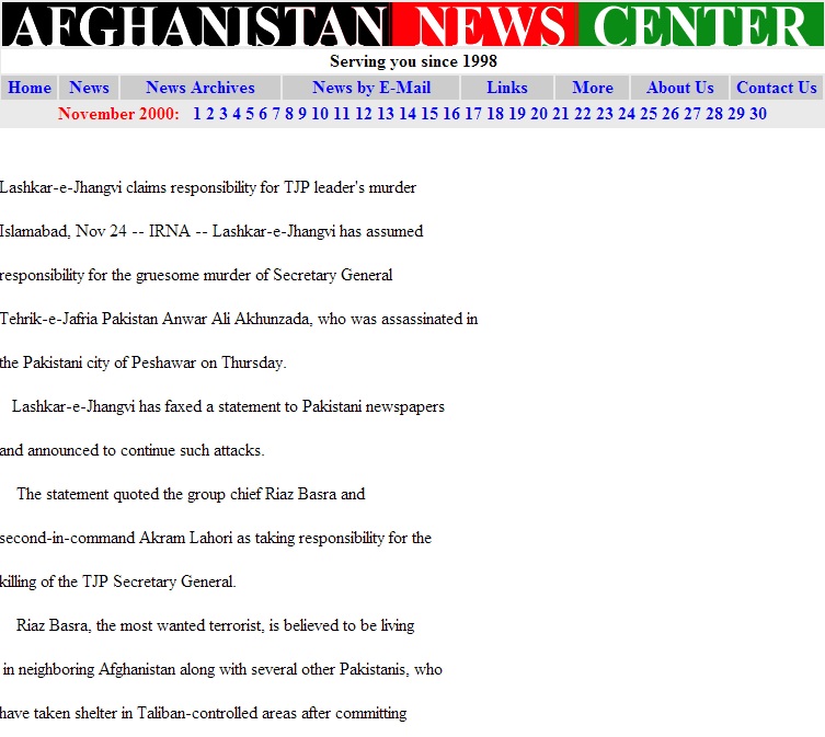 Raiz Basra in Afghanistan TTP connections