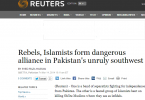 Reuters’ report: Baloch rebels and Deobandi Islamists form dangerous alliance in Pakistan’s Balochistan province