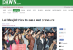 Dawn: Civil society jointly protests with Deobandi Wafaq and Lal Masjid administration against the Peshawar massacre
