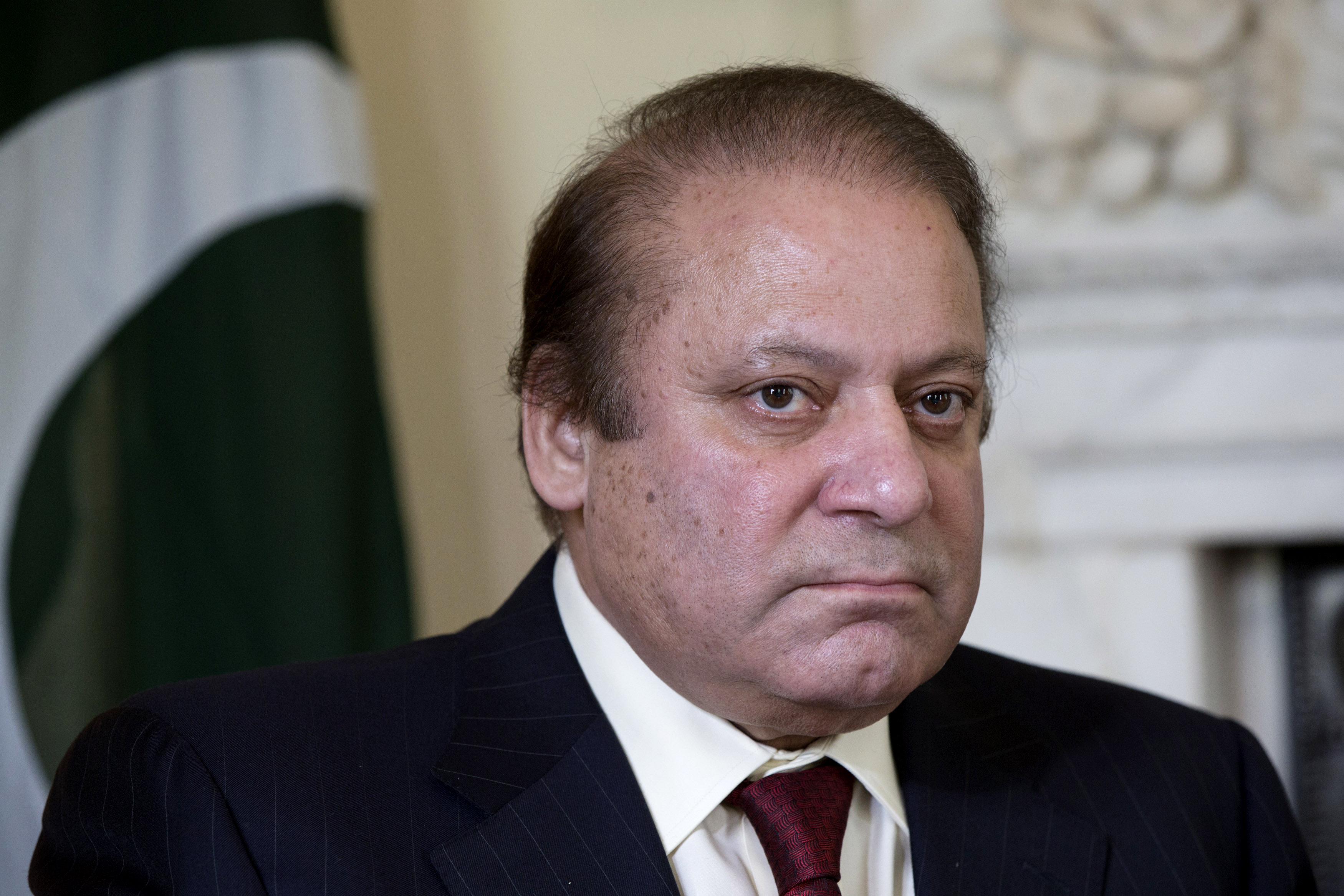 LONDON, ENGLAND - APRIL 30: Prime Minister of Pakistan Muhammad Nawaz Sharif holds a meeting with British Prime Minister David Cameron in the White Room of Number 10 Downing Street on April 30, 2014 in London, England. During his visit to the UK, Mr Sharif is scheduled to meet with David Cameron, address an Investment Conference and meet members of the Pakistani Diaspora. (Photo by Oli Scarff - WPA Pool /Getty Images)