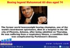 ” The Greatest ” dies – Mohammad Ali – so sad – the greatest boxer in history –  Rusty Walker
