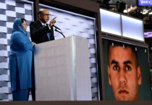 Khizr Khan, whose son Humayun S. M. Khan was one of 14 US Muslims who died serving the United States in the ten years after 9/11 speaks during the final day of the 2016 Democratic National Convention on July 28, 2016, at the Wells Fargo Center in Philadelphia, Pennsylvania. / AFP / Robyn BECK (Photo credit should read ROBYN BECK/AFP/Getty Images)