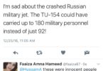 CAIR representative expressing joy at the Russian plane crash that claimed 90+ lives